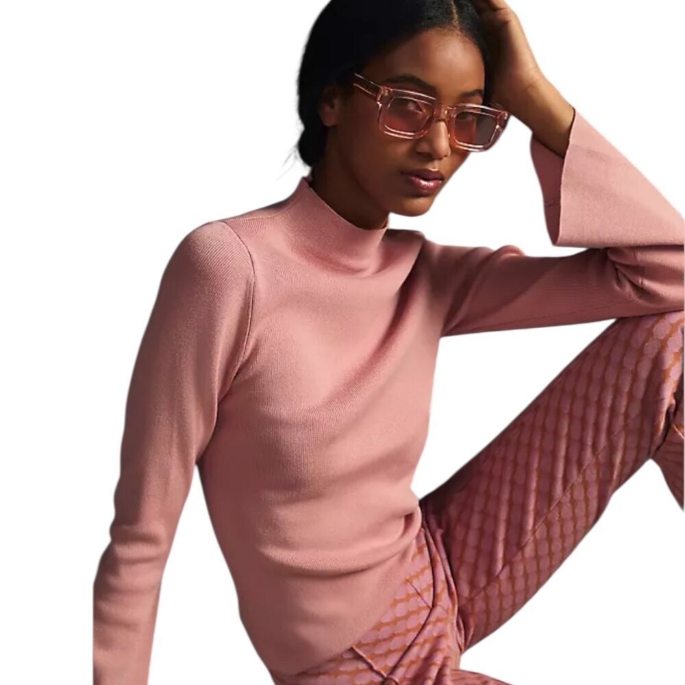 Anthropologie Maeve Arlow Bell Sleeve Sweater Womens Sz M Valentines Day Capsule